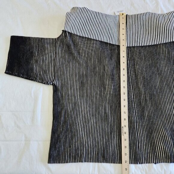 Marla Wynne Ribbed Reversible M L 3/4 Sleeve Open Front Assymetric Hem Cardigan - Picture 13 of 14